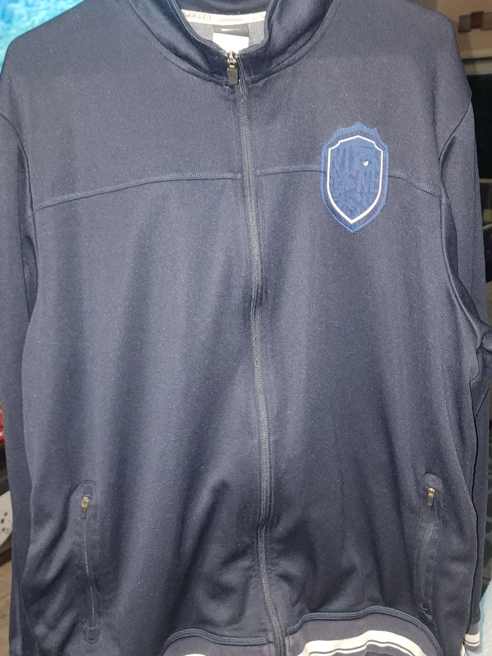 Nike Men's Black Full-Zip Track Jacket with Shield Patch Sz XXL